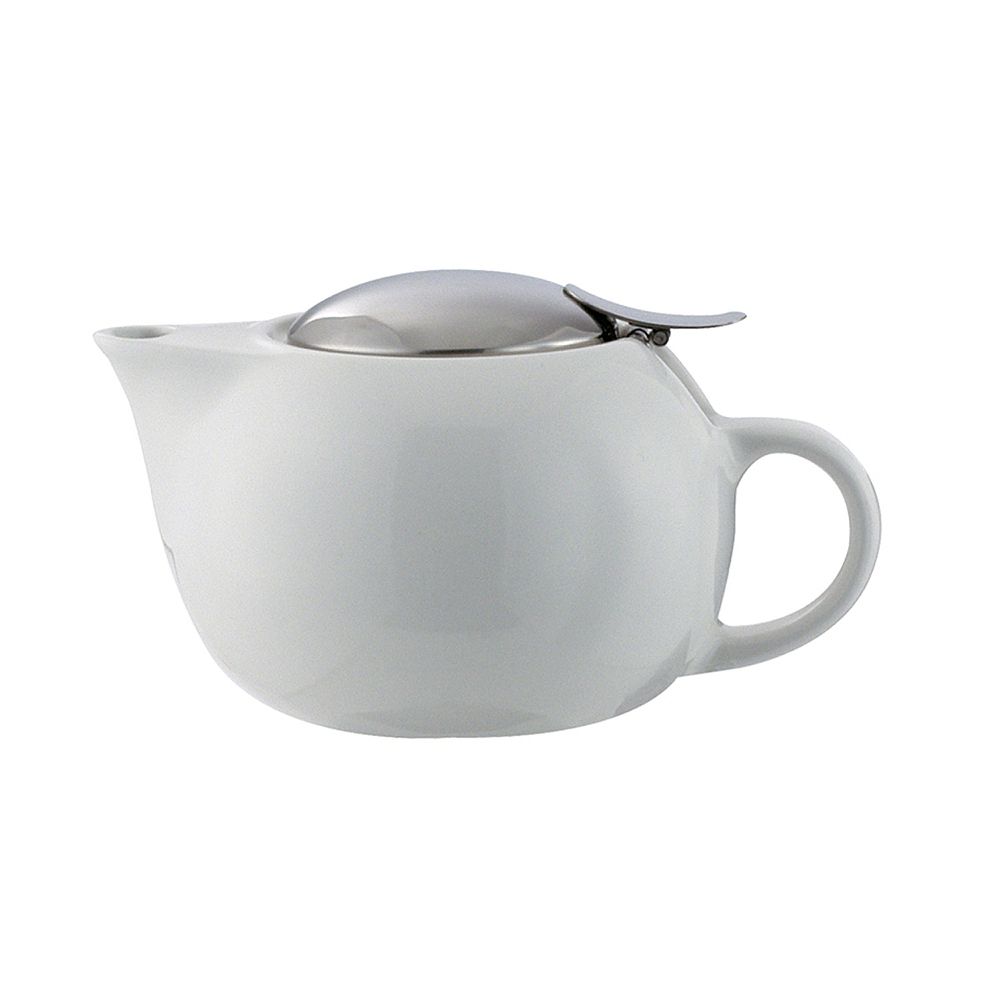 Service Ideas TPC16WH White 16 Oz. Round Ceramic Teapot