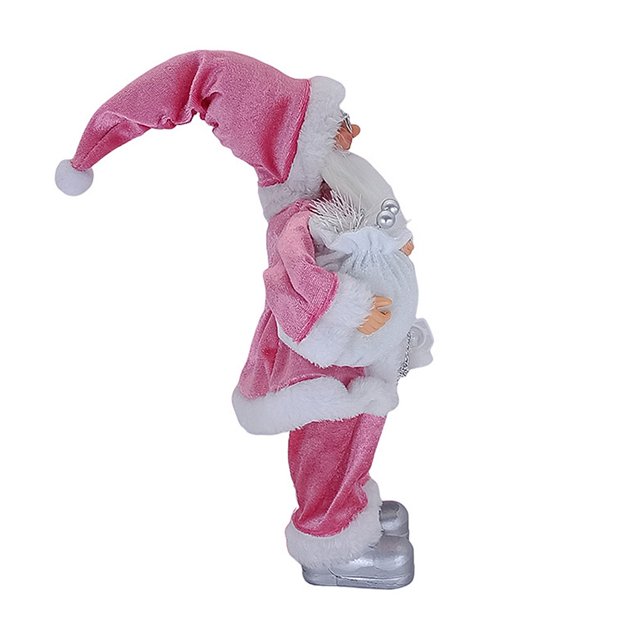 Toystoory Muñeco de Papá Noel de Navidad, adorno de pie, regalo de Año Nuevo, juguetes, decoración de fiesta Kits de decoración para fiestas rosado rojo