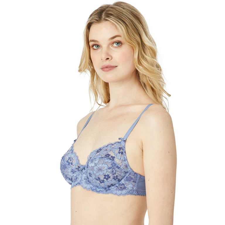 ADORED by ADORE ME Women's 38DD Chelsey Unlined Underwire Bra Lace • Navy  Blue 