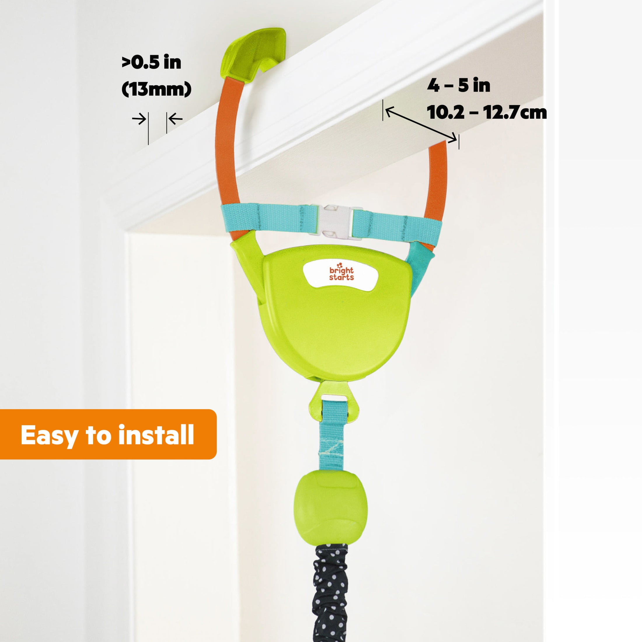Bright Starts Bounce and Spring Deluxe Door Jumper with Take-Along Toys for Ages 6 Months and Up