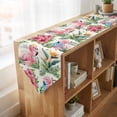 thumbnail image 4 of Pink Flamingos Table Runner Linen Burlap Table Runner 72 Inches Long Summer Palm Leaf Tropical Botanical Dresser Scarves for Kitchen Island Coffee Dining Party Wedding Banquet Holiday Decor 16"x72", 4 of 8