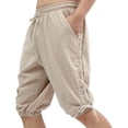 thumbnail image 3 of Ceisia Men's Cotton Casual Lantern Shorts Relaxed Fit with Elastic Drawstring Waist & Side Lace-Up Detail Gifts, 3 of 7