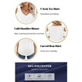 thumbnail image 3 of SHIBEVER Cold Shoulder Tops for Women Summer Short Sleeve Fashion V Neck Tshirt White Tunic Dressy Blouse Top Casual Clothing Size XL, 3 of 5