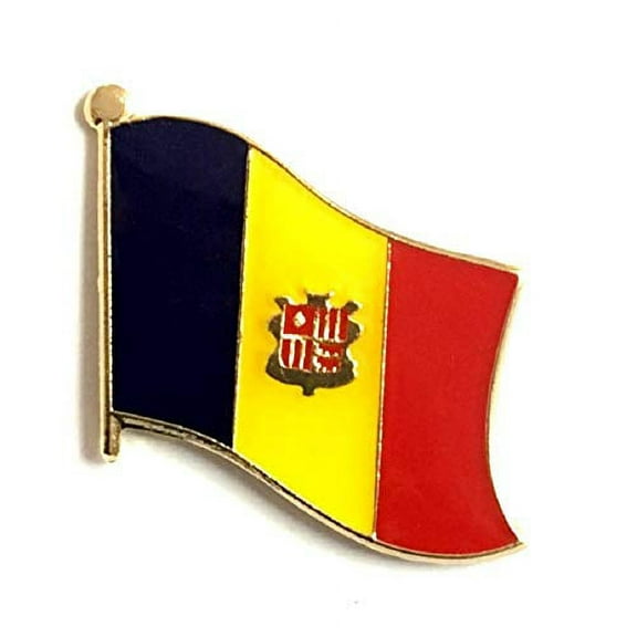 Pack of 12 Andorra International Single Flag Lapel Pins, Andorran Enamel Tie & Hat Pin Badges