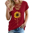 thumbnail image 1 of Fridja T-Shirt à Manches Courtes à Imprimé Floral Décontracté pour Femme Womens, 1 of 8