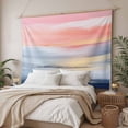 thumbnail image 3 of Pink Blue Ombre Large Tapestry for Bedroom Wall Hanging Tapestry, Oil Painting Modern Abstract Ceiling Backdrop Tapestries Poster Blanket Wall Decor for Teens Room Living Room Dorm 86" x 104", 3 of 8
