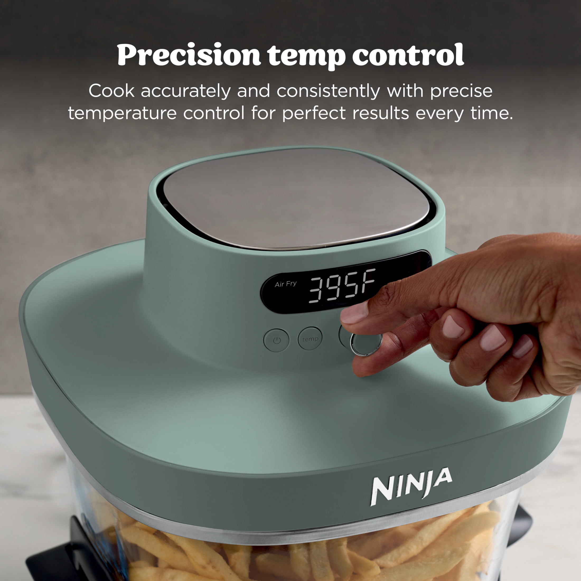 Ninja Crispi Pro Glass Air Fryer 6-Qt & 2.5-Qt, 6-in-1, Air Fry, Bake, Dehydrate, Dishwasher Safe, AS101DG Gray