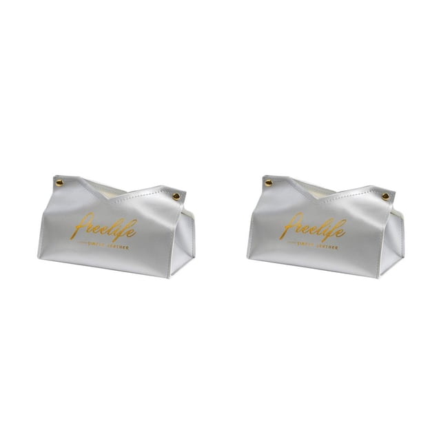Inteprter Caja de pañuelos de escritorio Estuche de almacenamiento de papel para automóvil Servilleta de cuero de imitación Contenedor Decoración para Type2 NO2 Inteprter CBP145809