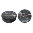 thumbnail image 4 of 6X Round Leather Coaster Set Leather Coaster Pu Premium Insulation Pad, 4 of 7