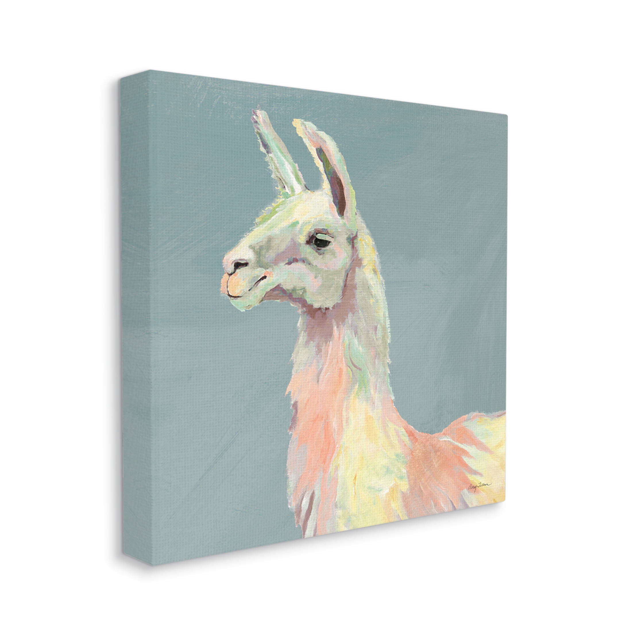 Stupell Industries Pop Style Llama Portrait Painting Gallery Wrapped Canvas Print Wall Art, Design by Avery Tillmon