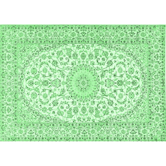 Ahgly Company Indoor Rectangle Medallion Emerald Green Traditional Area Rugs, 3' x 5'