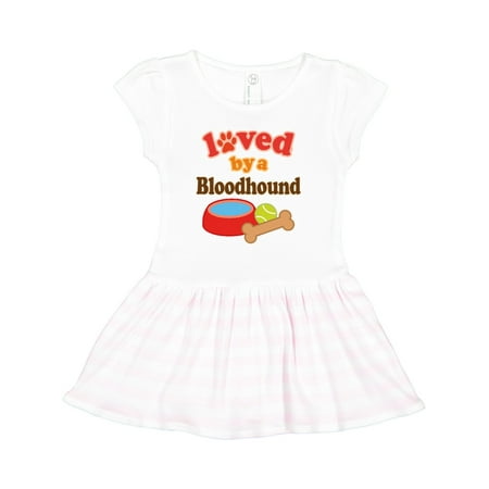 

Inktastic Bloodhound Loved by a (Dog Breed) Gift Toddler Girl Dress