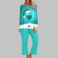 thumbnail image 2 of Pisexur Pyjamas de Noël pour Femmes Ensemble Deux Pièces Tendance Vacances Verres à Vin Rouge Imprimé Pjs Décontractés Manches Longues Col Rond Hauts Pantalons de Pyjama Vêtements de Nuit, 2 of 4
