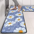 thumbnail image 2 of Kitchen Rugs Sets Of 2,Blue Daisy Flower Pattern Anti Fatigue Kitchen Mat Rugs Non Slip Washable,Decorative Kitchen Floor Mats for Kitchen,Sink,Laundry,17"x47"+17"x47", 2 of 5