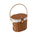 thumbnail image 5 of Picnic Basket Shopping Basket Gift Hamper Lightweight Imitation Rattan with Secure Lid for Outings and Groceries, 5 of 9