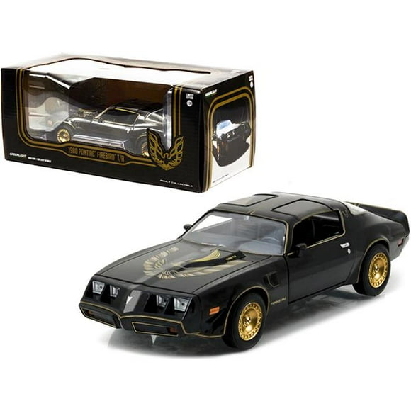 Greenlight 84037 1-24 Scale 1980 Pontiac Firebird Trans Am Turbo 4.9L Starlite with Golden Eagle Hood & Stripes Diecast Model Car, Black
