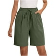 thumbnail image 6 of Dealovy Shorts for Women Drawstring High Waisted Lounge Shorts Straight Leg Pull on Summer Beach Shorts, 6 of 9