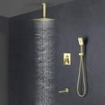 thumbnail image 2 of Kibi Cube Pressure Balanced Ceiling Mounted 3-Function Shower System with Rough In Valve, 2 of 3