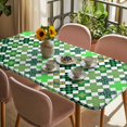 thumbnail image 3 of Saint Patrick's Day Table Cloths for 5 Foot Rectangle Tables, Green Plaid Clovers Geometric Patio Waterproof Elastic Fitted Tablecloths, Washable Rectangular Table Cover for Camping, 3 of 8