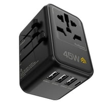 Universal Travel Adapter, GaN 45W International Plug Adaptor
