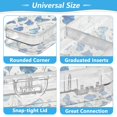 thumbnail image 4 of Plastic Pencil Box Large Capacity Pencil Boxes Clear Boxes with Snap-Tight Lid Stylish Office Supplies Storage Organizer Box Blue Butterfly and Flower, 4 of 7