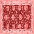 thumbnail image 1 of Ahgly Company Machine Washable Indoor Square Abstract Red Modern Area Rugs, 8' Square, 1 of 4