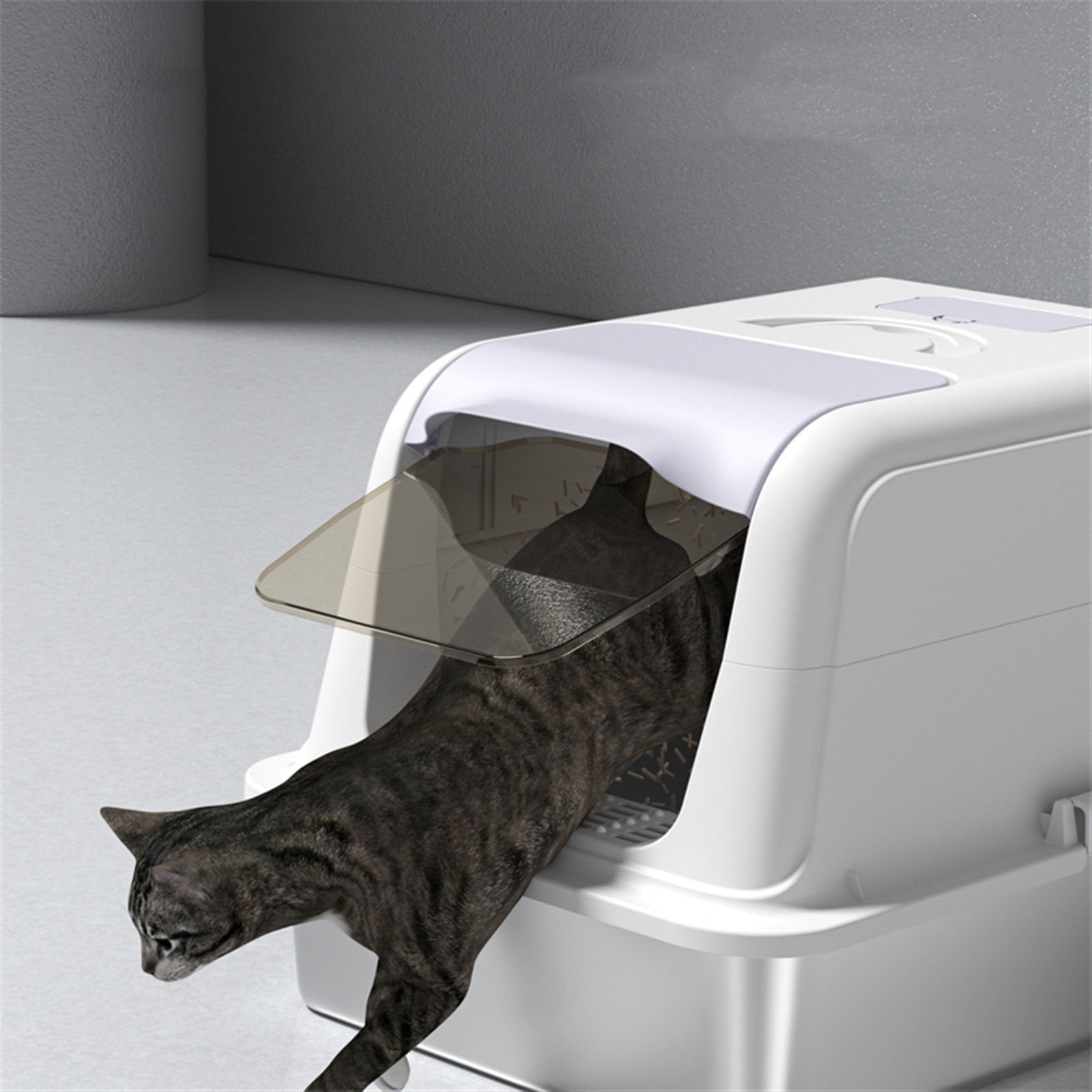 Stainless Steel Cat Litter Box, Large Enclosed Hign-Sided Litter Box with Removable Lid, Odor Free, Easy Cleaning, Anti-Urine Leakage for Big Cats/Multiples