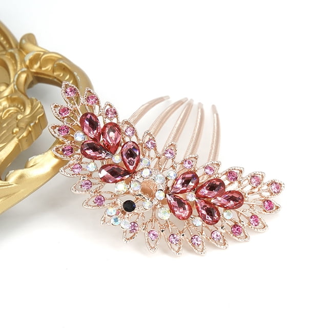 Peine de pavo real antiguo, peine retro, accesorios para el cabello con diamantes de imitación, tocado de novia, pinza para el cabello, placa para el cabello, pinza para el cabello
