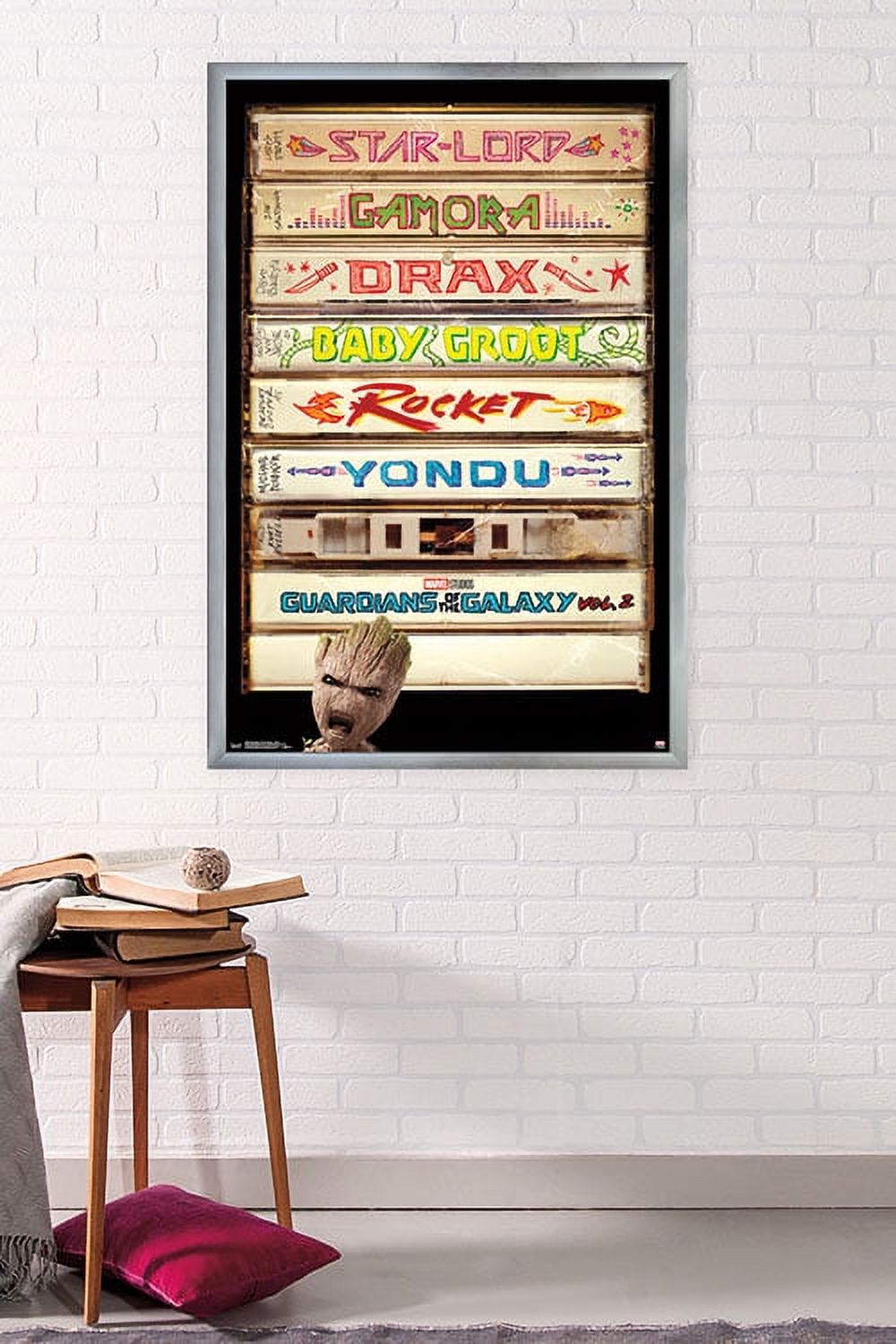 Marvel Cinematic Universe - Guardians of the Galaxy 2 - Tapes Wall Poster, 22.375" x 34", Framed
