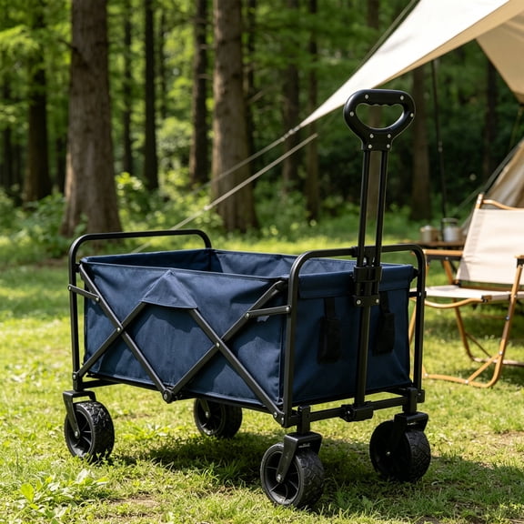 Alasum Folding Wagon Push Pull Handle Black Wide Compatibility for Camping Trolleys
