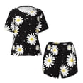 thumbnail image 4 of Picia Daisies Flowers Pajamas Sets for Women Soft Short-Sleeved Pjs with Lounge Shorts Two Piece Sleepwear-Medium, 4 of 9