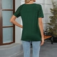 thumbnail image 5 of Womens Tops Trendy Lace Short Sleeve Blouse for Women - Casual Business Crewneck T-Shirt 2025 Summer Fashion Tops-Army Green-L, 5 of 5