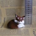 thumbnail image 4 of Walbest 3.15" Mini Simulation Fox Toy Window Display Ornament, Realistic Adorable Plastic Fleece Long Plush Cute Squatting Fox Model, 4 of 7
