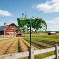 thumbnail image 3 of 12in Old Tractor Green Spinner, Garden Wind Spinner, Green Tractor Windmill Stake with Rotating Wheels for Patio Yard Garden, Unique Outdoor Sculptures Ornament Gift for Friends Family, 3 of 5