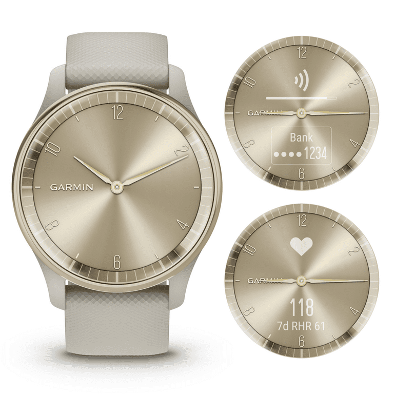 Garmin Vivomove Classic Smartwatch Watch Unisex Gold Tone Needs Battery EUC