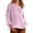 Pink, variant on Women's Long Sleeve Round Neck Solid Color Loose Fit Casual Shirt Comfortable and Versatile, for Everyday Wear