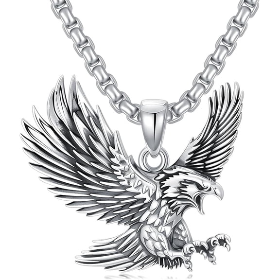 Eagle Necklace 925 Sterling Silver Eagle Pendant Jewelry for Men