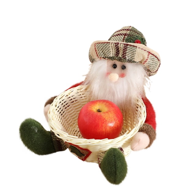 Decoraciones de Navidad para el Hogar Cesta de Muñeca de Navidad Decoración de Escritorio Cesta de Noche de Navidad Decoración de la Cesta de Dulces Cestas de Navidad para Regalos