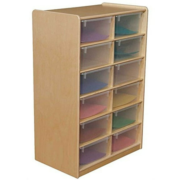(12) 5" Letter Tray Storage Unit with Translucent Trays