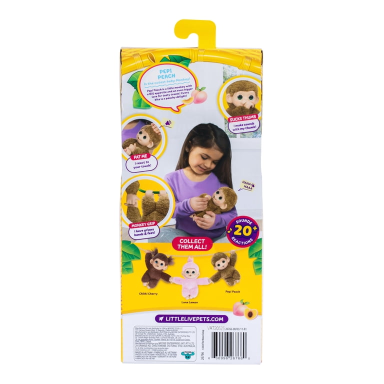 Little Live Pets Baby Monkey Minis – Pepi Peach. Interactive Pet