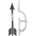 thumbnail image 1 of Sterling Silver Rhodium-Plated Cz Arrow Hinged Post Earrings (38 X 10) Made In China qe13657, 1 of 5