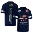 thumbnail image 3 of Evdexr 250th Anniversary Shirts for Men Crew Neck Short Sleeve United States 250th Anniversary Graphic Tees Red White and Blue Red White Blue Vintage Patriotic T Shirt Navy XL, 3 of 5