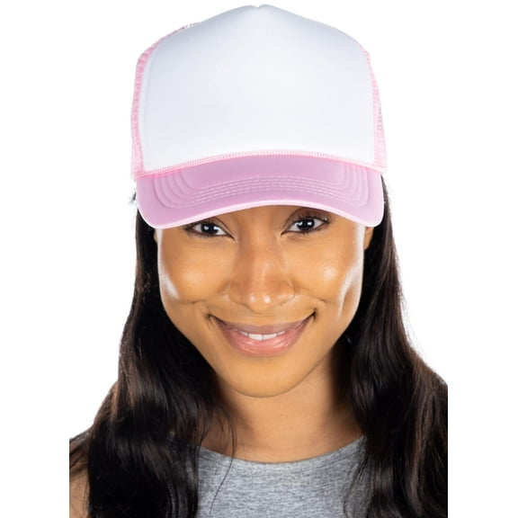 Snapback Trucker Hat - White/Light Pink