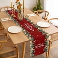 thumbnail image 3 of Red Christmas Table Runner 70 Inches Long Farmhouse Dress Scarves, Xmas Botanical Ball Bell Dining Tablerunner for Coffee Table/Kitchen Island/Party Décor, 13" x 70", 3 of 8