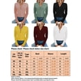 thumbnail image 2 of Fangasis Ladies Tee Solid Color T Shirt V Neck Tops Women Fitted T-shirt Soft Dailywear Pullover Dark Red S, 2 of 2
