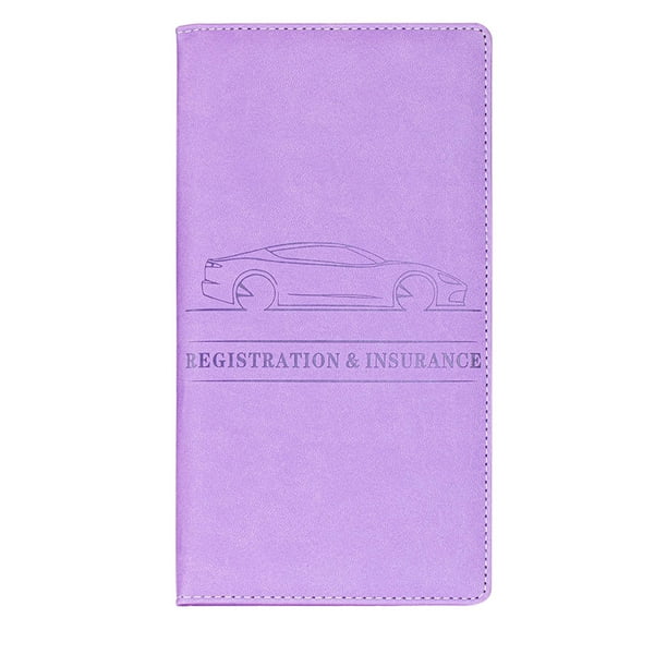 Tarjetero de piel sintética para la matrícula y el seguro del coche. Organizador con cierre magnético para documentos del vehículo, tarjetas de identificación y tarjetas de visita. 24 x 12,8 x 1 cm