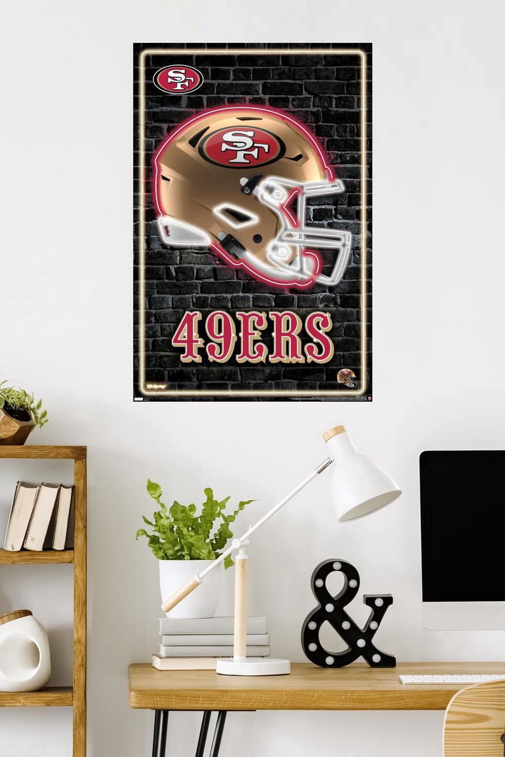 NFL San Francisco 49ers - Neon Helmet 23 Wall Poster, 22.375" x 34"