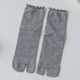 thumbnail image 1 of Calcetines de dos dedos con orejas de madera, calcetines de dos dedos, calcetines con dedos, calcetines de algodón, transpirables, hasta media pantorrilla, color sólido, dos dedos, chanclas largas de, 1 of 6