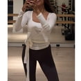 thumbnail image 4 of Camiseta de manga larga Amiblvowa Yoga Pilates de manga larga para mujer, 4 of 5