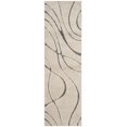 thumbnail image 3 of SAFAVIEH Florida Tamzen Abstract Shag Runner Rug, Cream/Grey, 2'3" x 7', 3 of 8